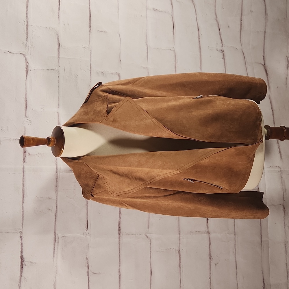 Tahari Tan Suede Jacket
